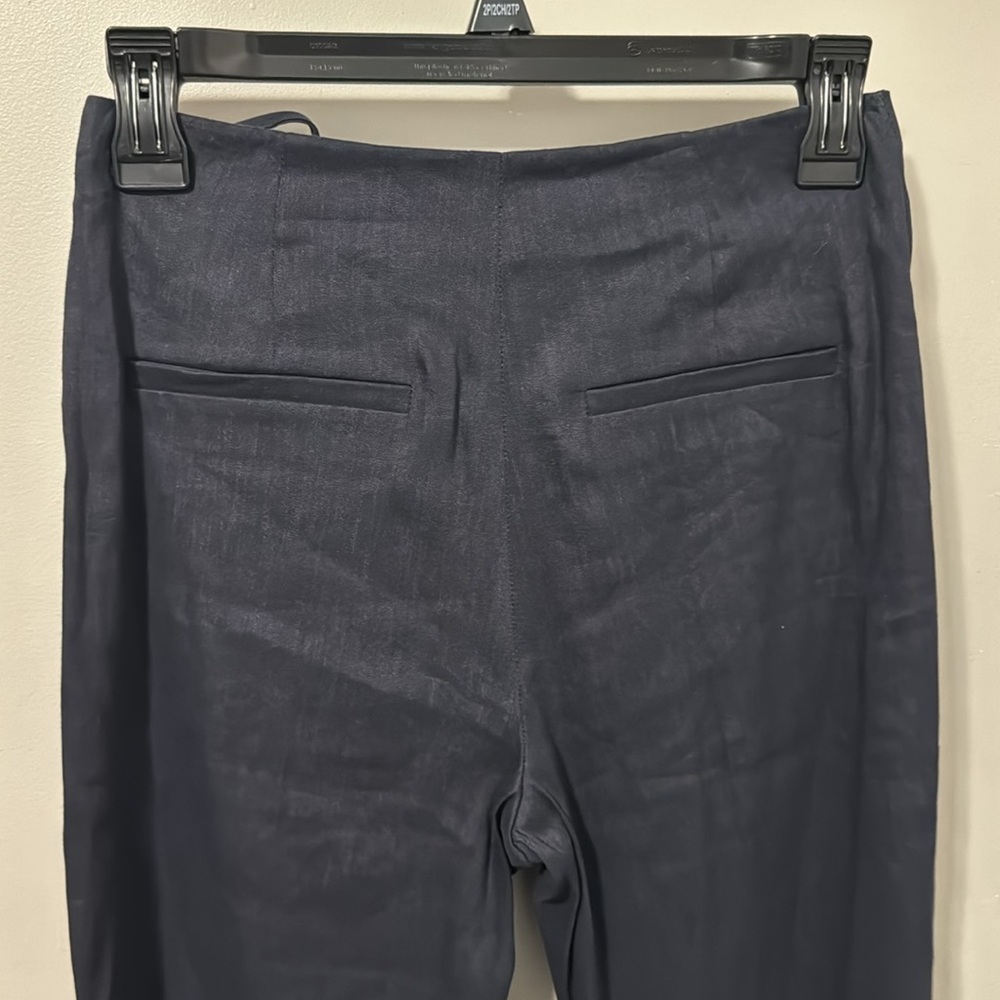 NWT! Antonio Melani‎ Navy Blue Linen Blend Pants - Picture 4 of 6